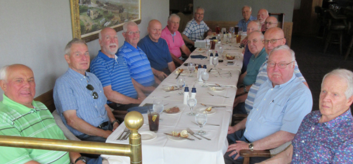 left side, front to back: Don Danneker '63, Joe Schufman '63, Gary Stoffel '63, Dave Britz '63, Joe Brooks '63, Tim Valento '63, Frank Villaume '63, right side, front to back: John Lentsch, Joe M McGrath, Jim Dimond, Gene Bovy '63, Dave Tyree '63, Jim Hudak '63, Tom Mega '63, John Runyon '63