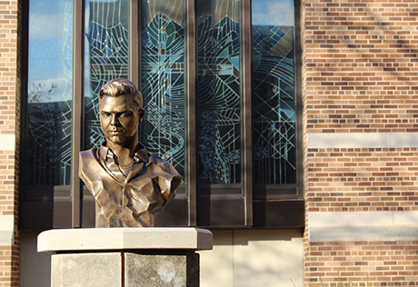 Bronze Bust of Blessed Brother James Miller Installed in Courtyard