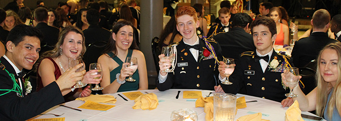 JROTC cadets and their guests toast to a great evening at Military Ball.