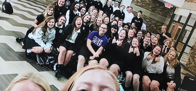 Members of NHS took a group selfie at the beginning of the school year.