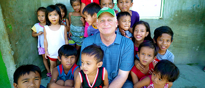 Crea travels around the world as part of his work at Feed My Starving Children.