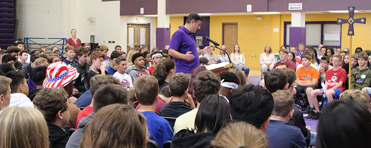 The day also included a Mass, with the new students surrounded by faculty and staff.