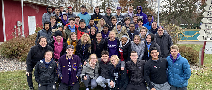 Ms. Jackie Bohrer '82 and Mr. Mark McGuire were leaders of another senior retreat group.