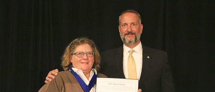 Lou Anne Tighe with Dr. Scott Kier, Superintendent of LaSallian Education.