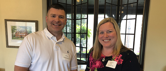 Brian Nalipinski '96 with past Alumni Board President Megan Fee Smith '00.