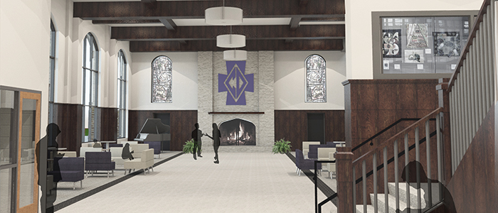 A computer rendering of the finished Tom & Debbie Lentsch Forum.