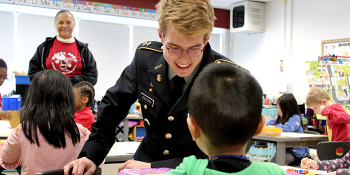 Eli Brotman '20 taught 1st graders at Hazel Park Elementary.