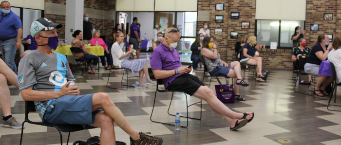 Faculty and staff enjoyed gathering for a socially distanced ceremony, with more joining in virtually.