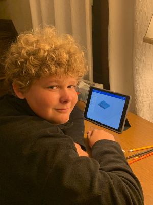 Cameron Kawalec '24 is one of six 9th graders who chose full-time distance learning.