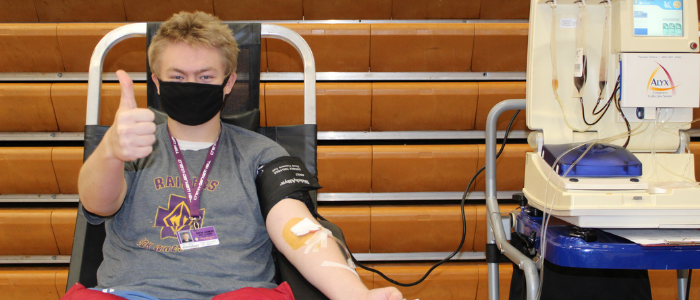 Benjamin Williams '21 is proud to be a blood donor.