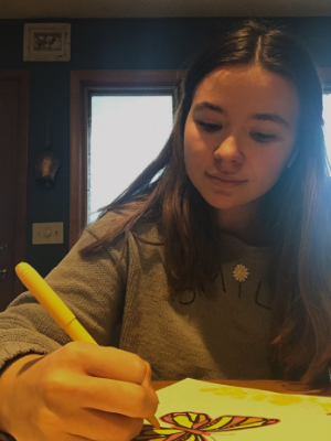 Maura Schutz '22 enjoys practicing and improving her artistic skills.