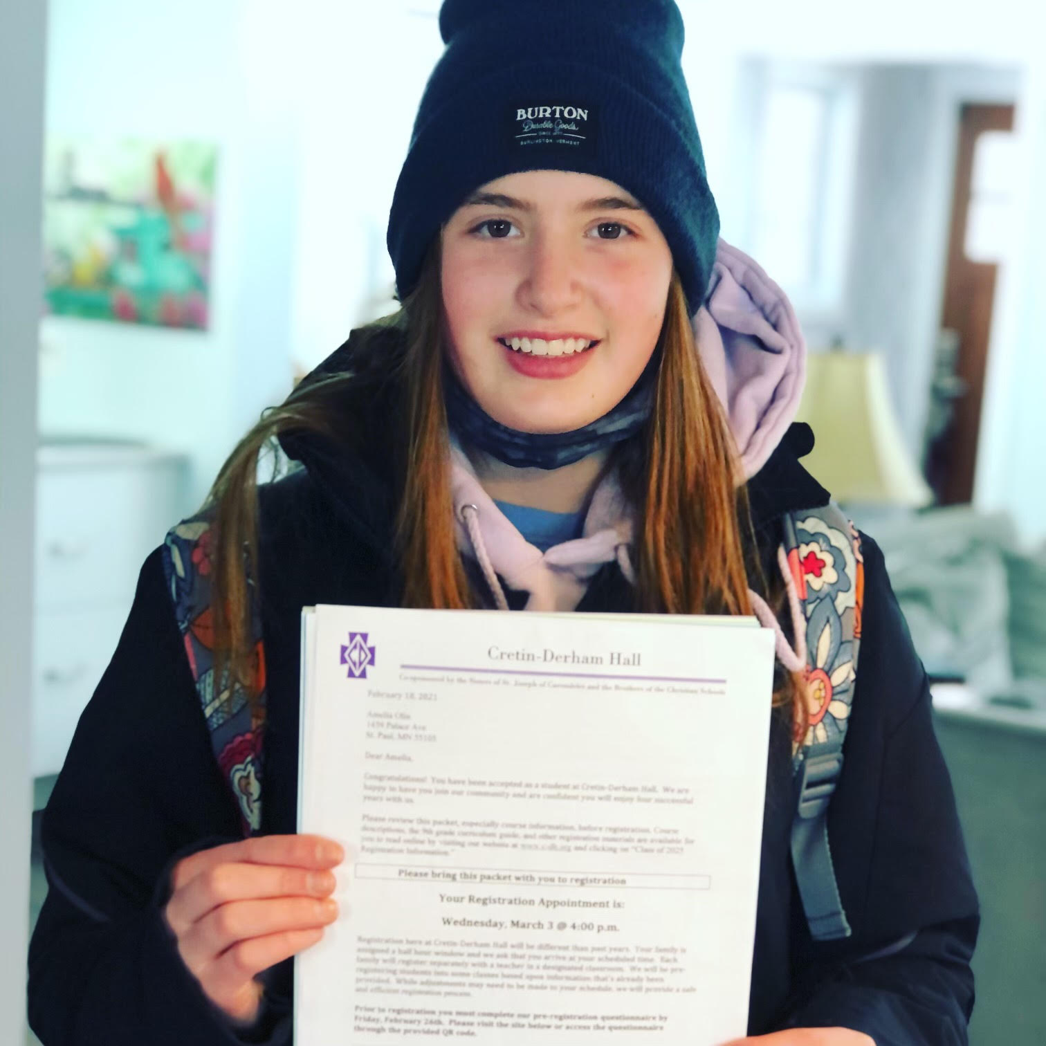 Cole's granddaughter, Amelia Olin, is excited to be part of the CDH Class of 2025.