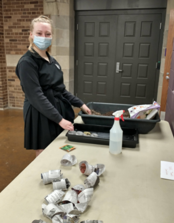 Ellie Wicklund '21 planted seeds for "How Many Gardens?"