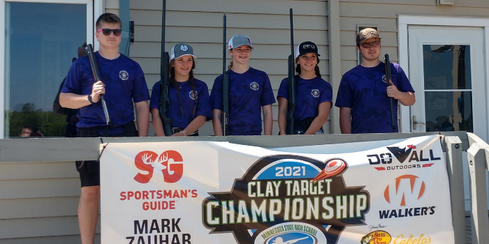Members of the clay target team at the State skeet shooting competition.