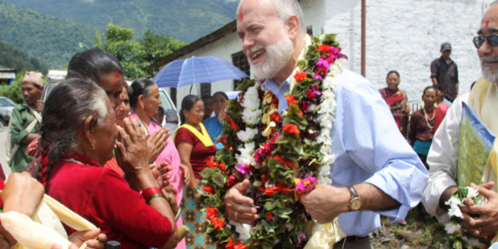 DeLisi visited a group of community health volunters the U.S. had helped to train in Kaski District in the shadow of the Annapurna Mountain Range in Gandaki province in Nepal.
