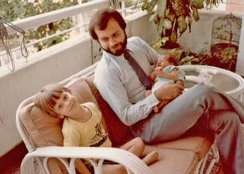 DeLisi in Mumbai with his young children.