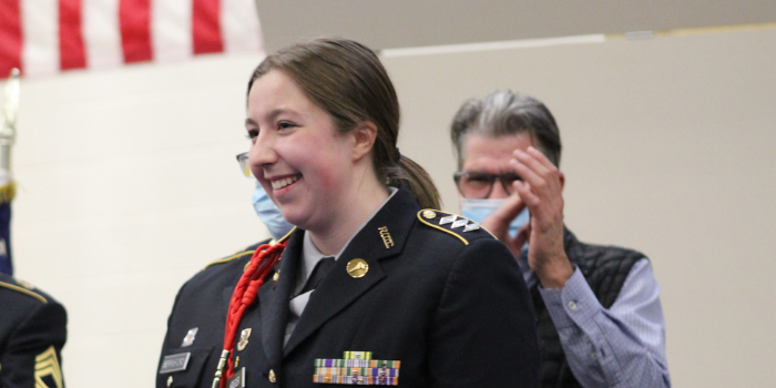 Natasha Krieger '22 is the newest Cadet Colonel!