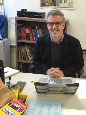 Renato Lombardi in his classroom. Photo by Danny Honsa '22.