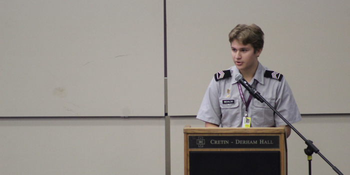 Gabriel Michalski '23 spoke about his Native Heritage.