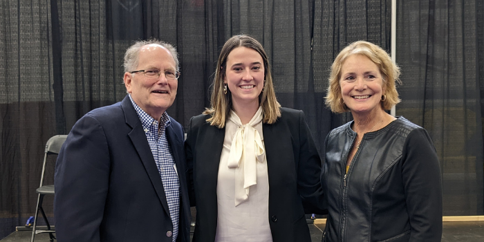 Bob '73 and Diane Stupka, shown here with STEM Coordinator Ellen Schafer '10, are the parents of Rob Stupka '02 and were excited to help bring STEAM Week to CDH.