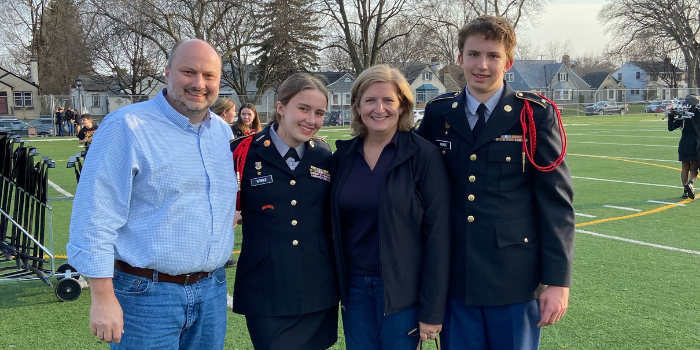 The Krinke family benefits from the Schaller Raider Brigade scholarship. 