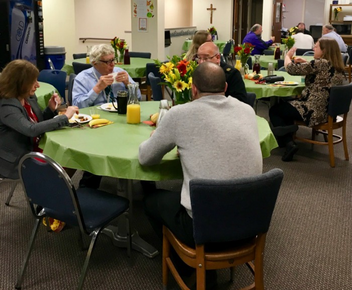 Faculty and Staff enjoying lunch donated by friends of the CDH Community