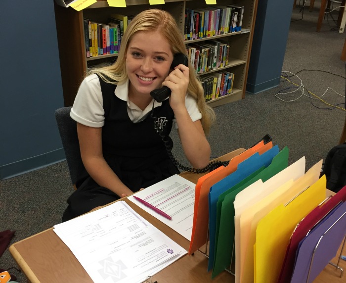 Sophomore Phonathon Caller, Kaitlin Wilhoit