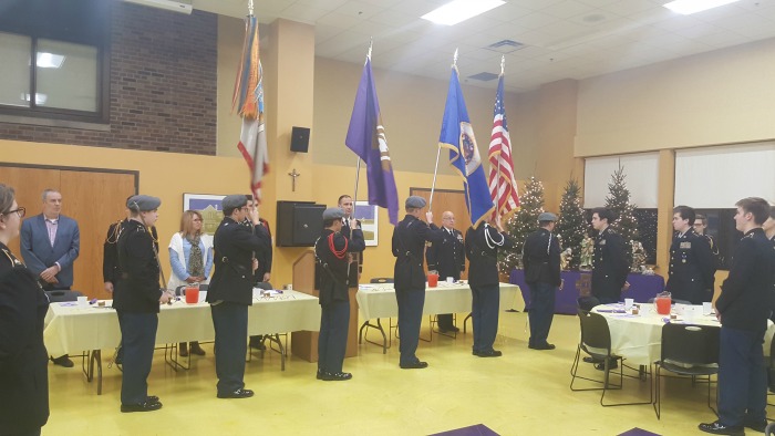JROTC Cadets presenting colors at annual Dining In.