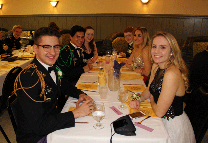 A group of sophomores wait in anticipation for the start of the Military Ball festivities.