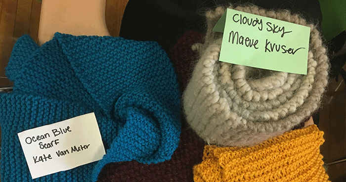 Sample of knitted items from Women's Spirituality classes