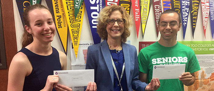 Thea Gutzmann, Ms. Mona Passman, Principal, & John Modl