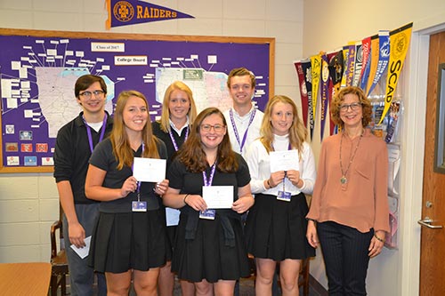 Back Row (L-R): Abraham Teuber, Claire McMahon, Matthew Voight, Front Row (L to R): Amy Ruetter, Mary McTeague, Abby Sticha, Mona Passman