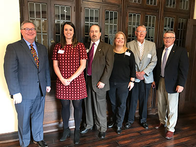 L to R: Frank Miley, Ellen Schafer'10, John Mazzitello'88, Laure Waschbusch, MD'84., Mike Kammerer'58, Rob Bollinger