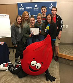 From L to R: Karissa Tschida'19, Emma Hamilton'19, Kerry Schneeman'18, Therese Mellum'18, Elliott Fobbe'19, Rachel Campbell (MBC), Rory King'19