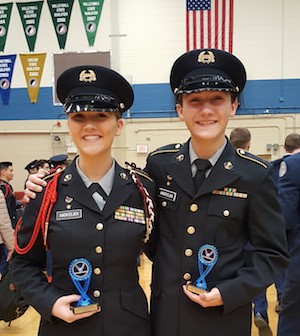 Mary Andrzejek’19 and brother Sam’21 received a first place trophy.
