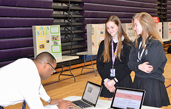 Mr. Benner Judges a History Day Website by Olivia Esch and Sydney Sommerfeld.