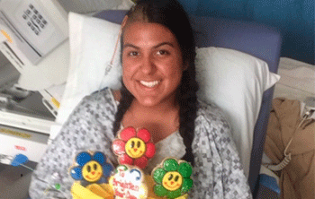 Cat Gomez'17 at the U of M Masonic Children's Hospital