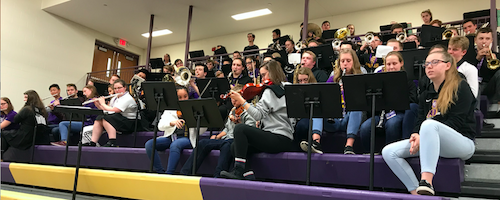 Pep Band at the Pep Fest on April 4.