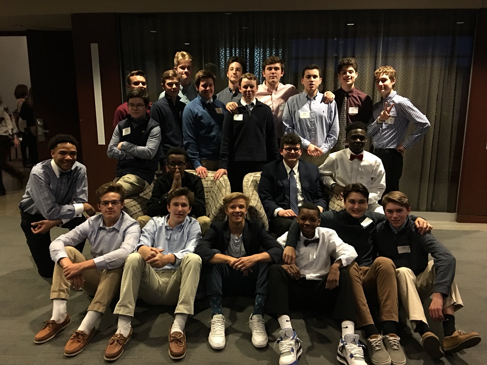 Members of the Class of 2020 at the Mother-Son Dinner and Dance.