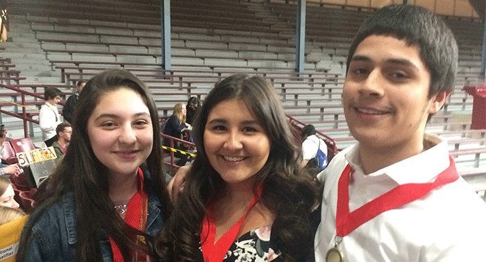 Vianca Grassi-Cueto, Isabel Basurto Poferl, and Michael Schwantes placed second and advanced to Nationals.