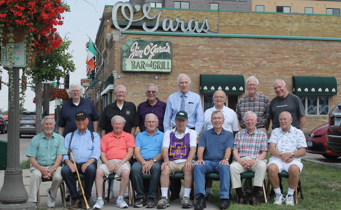 Front Row (L-R): Mike Zerby, Tom Hoffman, John Gardiner, Tom Arsenault, Tom Smith, Jim Sexton, Michael Murphy, Jim Altier.  Back Row (L-R): Jim Frawley, Mike Leary, Joe Ferraro, John O’Halloran, Larry McMahon, John Moriarty, Joe Sherin.