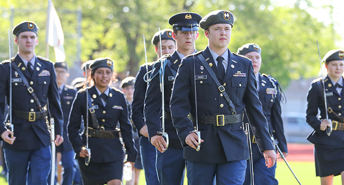 JROTC students during the annual Twilight Parade.