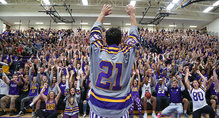 Having fun at the 2017 Pep Fest.