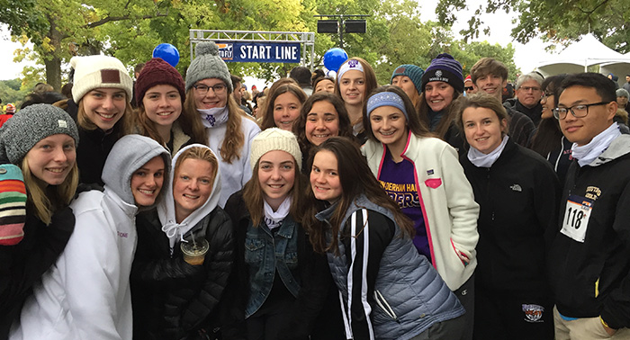 A group of Raiders walked to raise money for research to cure childhood cancer.