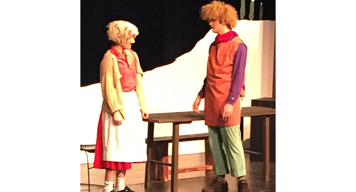 Emma Hamilton'19 was Strega Nona and Andrew Bussen'19 was Big Anthony.